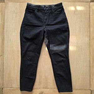 Express Curvy Skinny High Rise Black Coated Jeans Size 6S